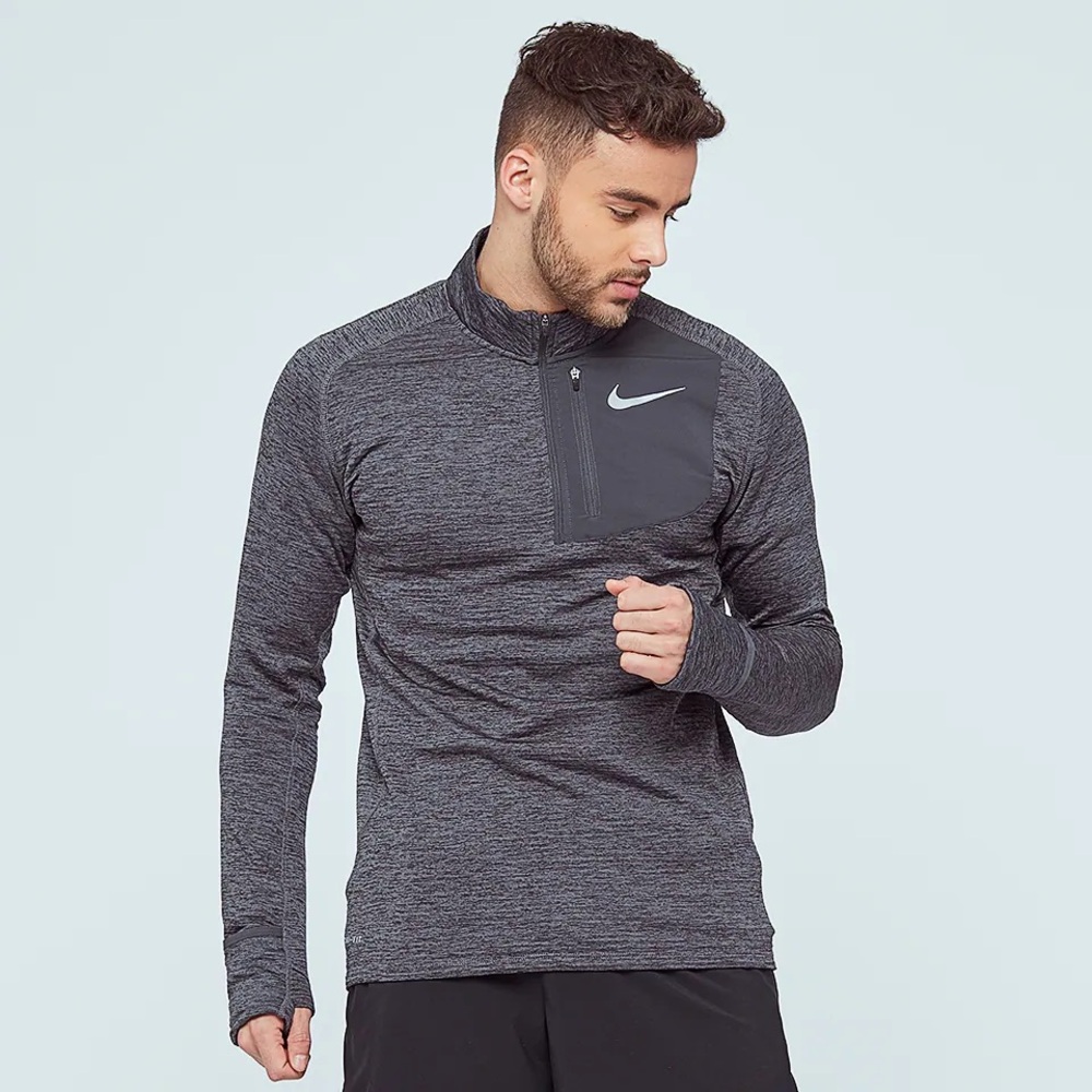 Nike Therma Sphere Element Running Shirt 1/2 zip Long Sleeve Grid fleece Men XL